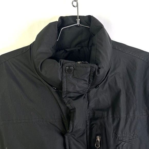 REEBOOK BLACK  PUFFER COAT WINTER BLACK COAT FRONT UNISEX MEN SIZE SMALL - Picture 9 of 14